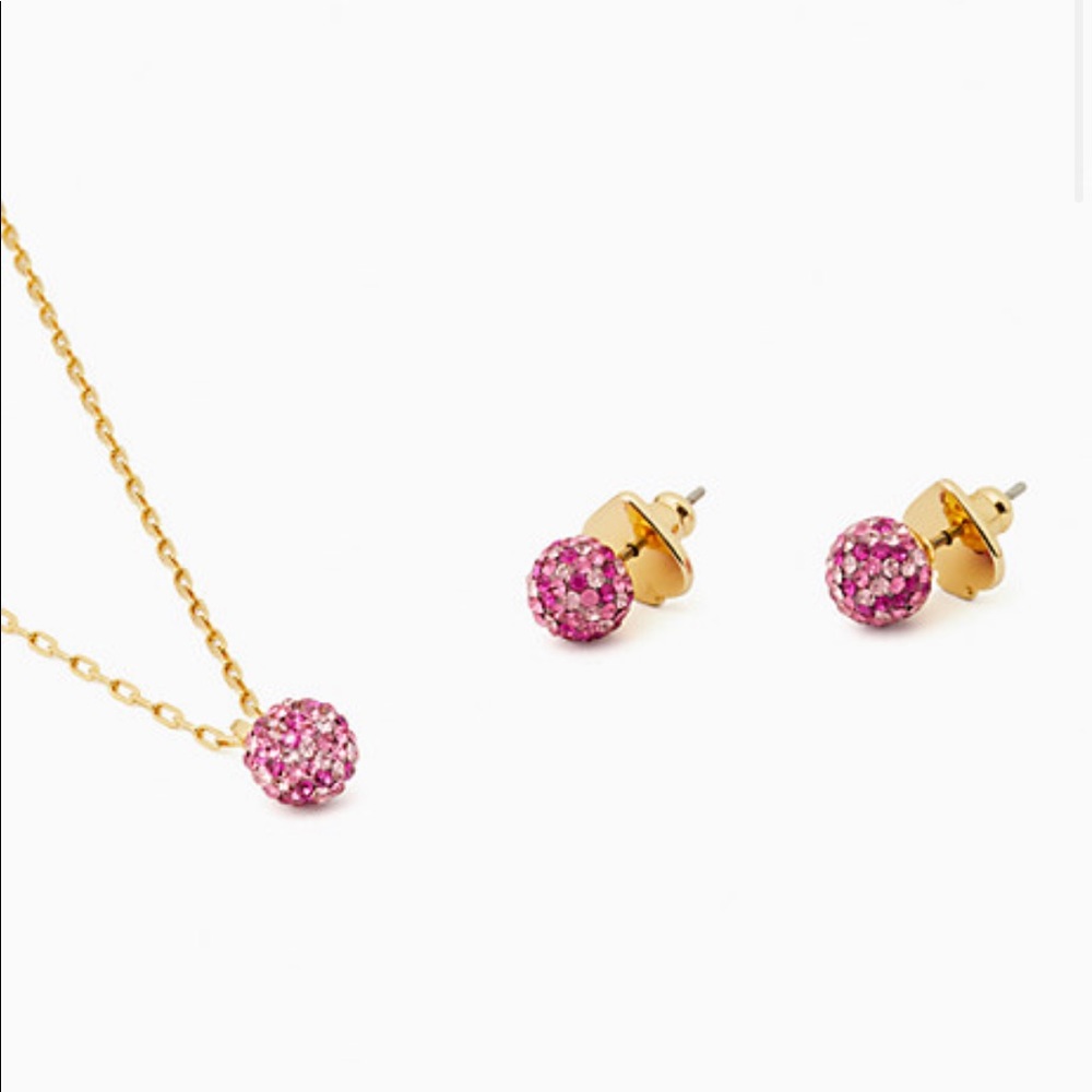 ⭐️ Kate Spade ♠️ Necklace, Brilliant Pink Pendant, pink and gold
